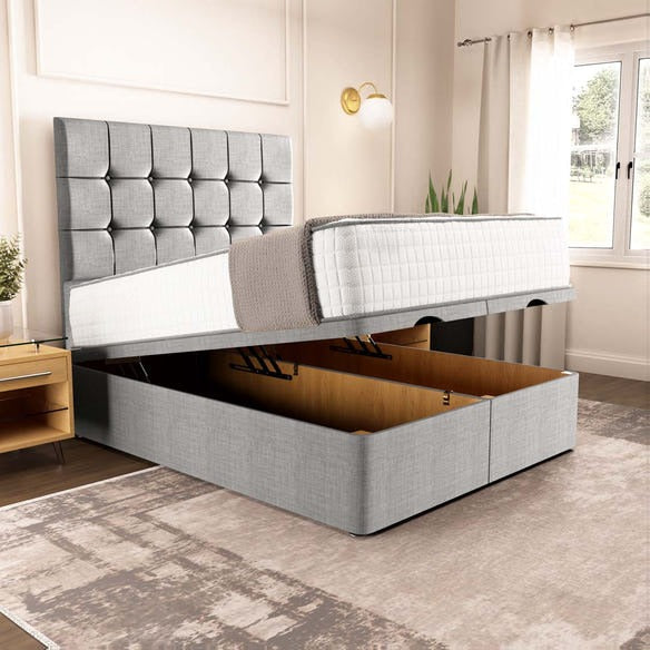 Oslo Ottoman Divan Bed - Silver Linoso