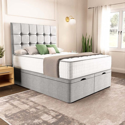 Oslo Ottoman Divan Bed - Silver Linoso