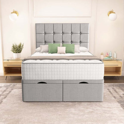 Oslo Ottoman Divan Bed - Silver Linoso