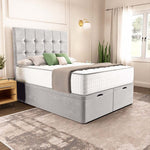 Oslo Ottoman Divan Bed - Silver Plush Velvet