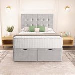 Oslo Ottoman Divan Bed - Silver Plush Velvet