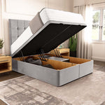 Oslo Ottoman Divan Bed - Silver Plush Velvet
