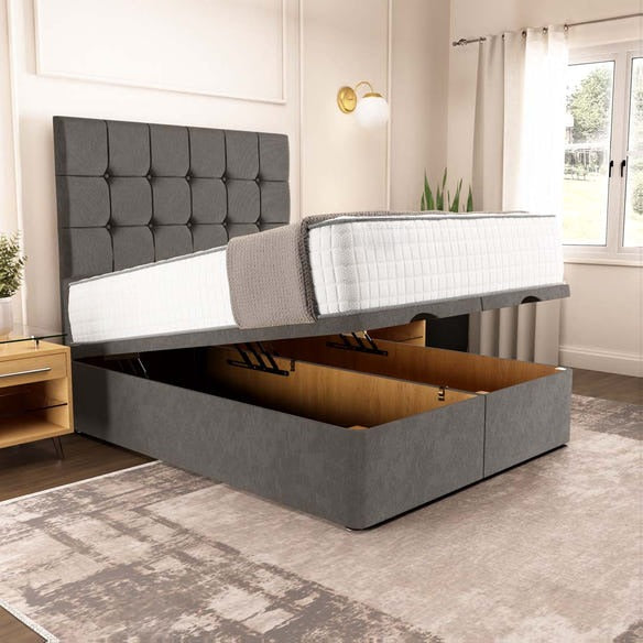 Oslo Ottoman Divan Bed - Slate Grey Naples