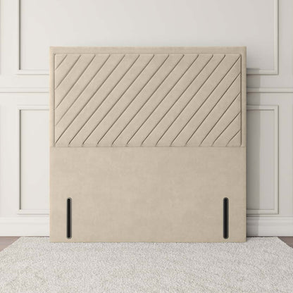 Oxford Floor Standing Headboard - Cream Plush Velvet