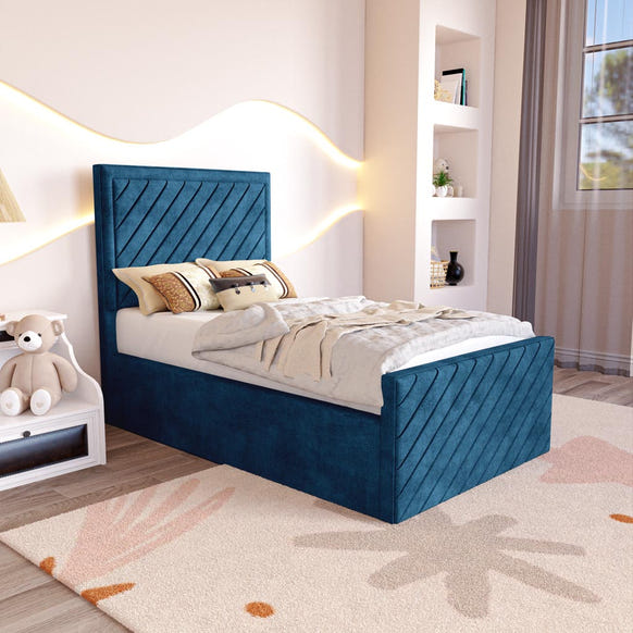 Oxford Kids Upholstered Bed - Blue Coniston