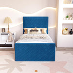Oxford Kids Upholstered Bed - Blue Plush Velvet