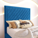 Oxford Kids Upholstered Bed - Blue Plush Velvet
