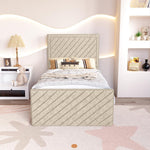 Oxford Kids Upholstered Bed - Cream Chenille
