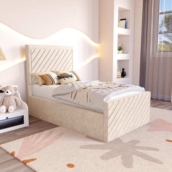 Oxford Kids Upholstered Bed - Cream Naples