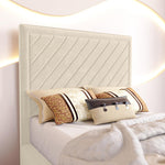 Oxford Kids Upholstered Bed - Cream Plush Velvet