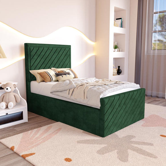 Oxford Kids Upholstered Bed - Emerald Coniston