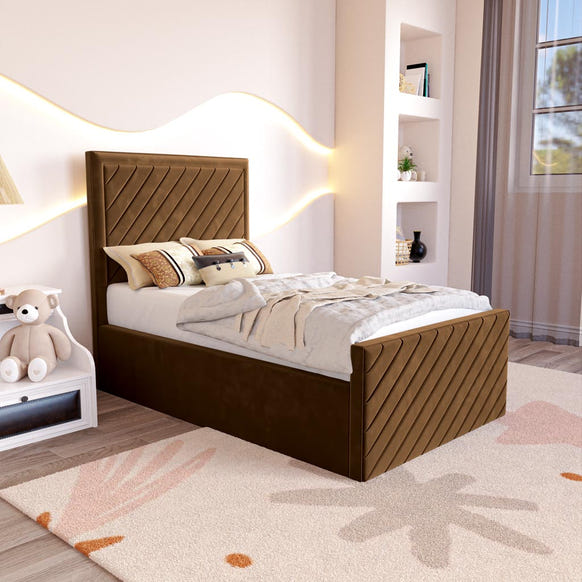 Oxford Kids Upholstered Bed - Mocca Plush Velvet