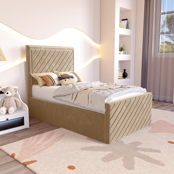 Oxford Kids Upholstered Bed - Pink Plush Velvet