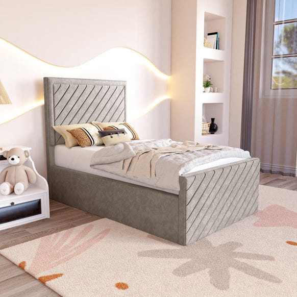 Oxford Kids Upholstered Bed - Seal Grey Naples