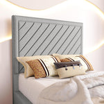 Oxford Kids Upholstered Bed - Silver Linoso