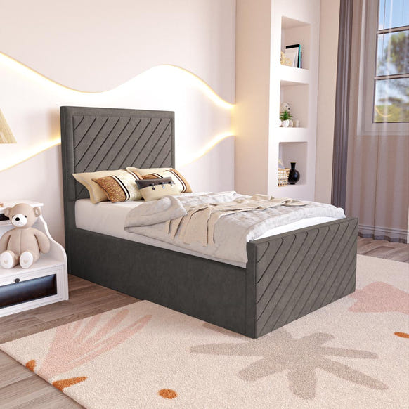 Oxford Kids Upholstered Bed - Slate Grey Naples