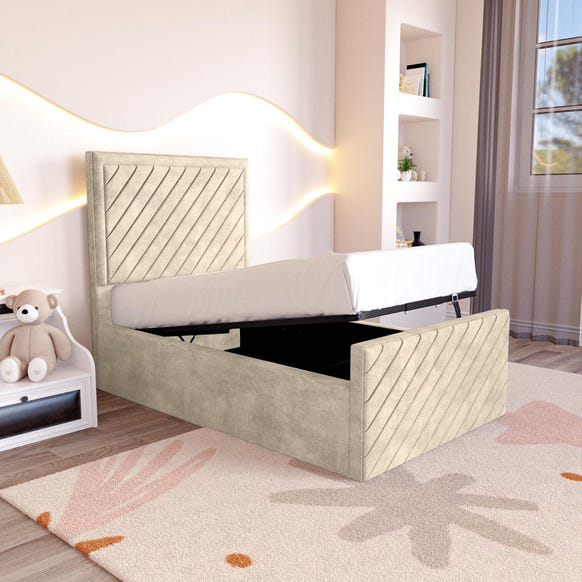Oxford Kids Upholstered Ottoman Bed - Almond Coniston