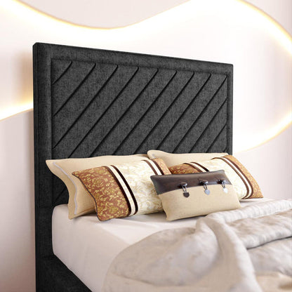 Oxford Kids Upholstered Ottoman Bed - Black Chenille