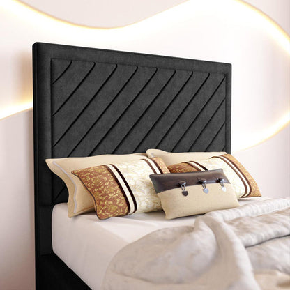 Oxford Kids Upholstered Ottoman Bed - Black Naples