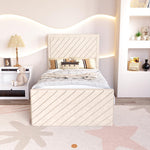 Oxford Kids Upholstered Ottoman Bed - Cream Naples