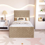 Oxford Kids Upholstered Ottoman Bed - Mink Plush Velvet
