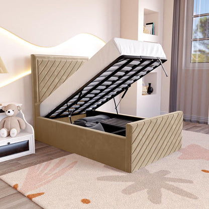 Oxford Kids Upholstered Ottoman Bed - Mink Plush Velvet