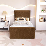 Oxford Kids Upholstered Ottoman Bed - Mocca Plush Velvet