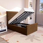 Oxford Kids Upholstered Ottoman Bed - Mocca Plush Velvet