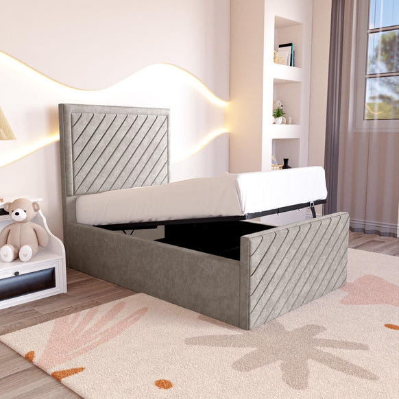 Oxford Kids Upholstered Ottoman Bed - Seal Grey Naples