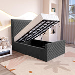 Oxford Kids Upholstered Ottoman Bed - Steel Plush Velvet