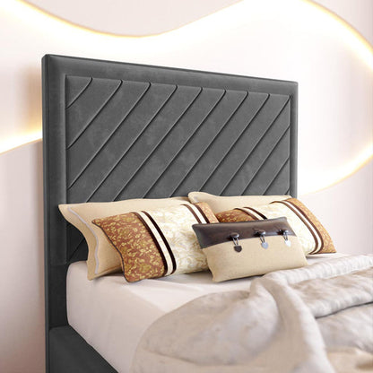 Oxford Kids Upholstered Ottoman Bed - Steel Plush Velvet
