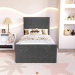 Oxford Kids Upholstered Ottoman Bed - Steel Plush Velvet