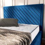 Oxford Upholstered Bed - Blue Plush Velvet