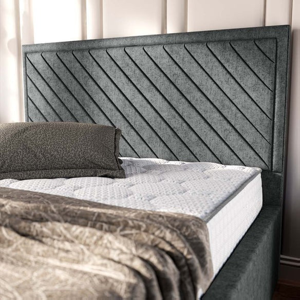 Oxford Upholstered Bed - Charcoal Chenille