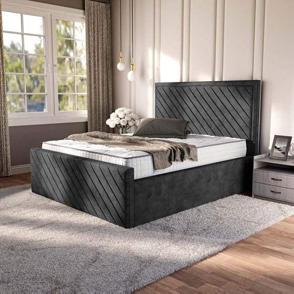Oxford Upholstered Bed - Charcoal Coniston