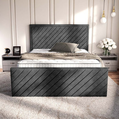 Oxford Upholstered Bed - Charcoal Coniston