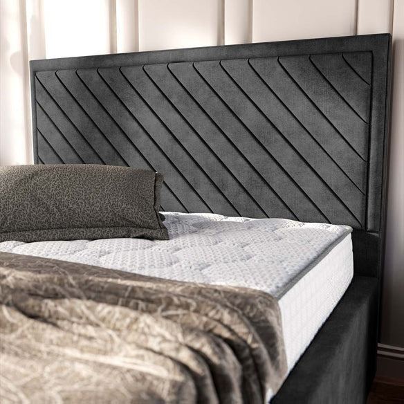 Oxford Upholstered Bed - Charcoal Coniston