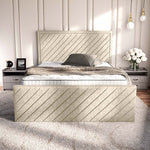 Oxford Upholstered Bed - Cream Chenille