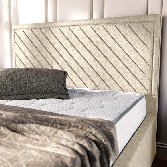 Oxford Upholstered Bed - Cream Chenille