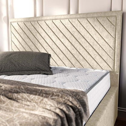 Oxford Upholstered Bed - Cream Chenille
