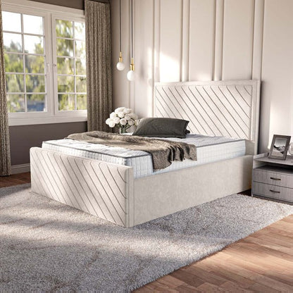 Oxford Upholstered Bed - Cream Naples
