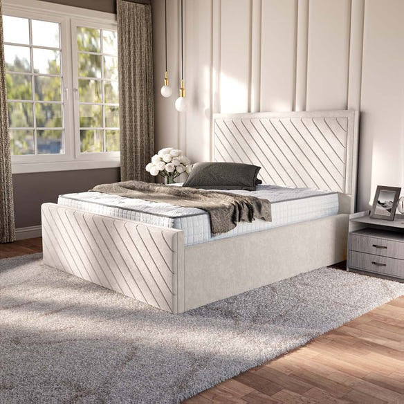 Oxford Upholstered Bed - Cream Naples