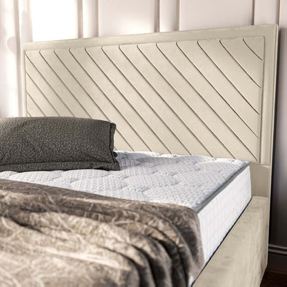 Oxford Upholstered Bed - Cream Plush Velvet