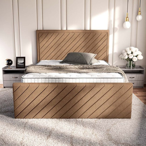 Oxford Upholstered Bed - Mink Naples