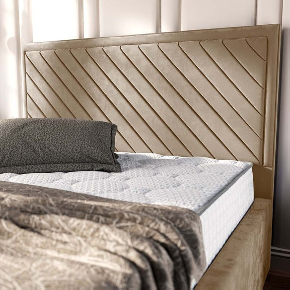 Oxford Upholstered Bed - Mink Plush Velvet