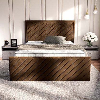 Oxford Upholstered Bed - Mocca Plush Velvet