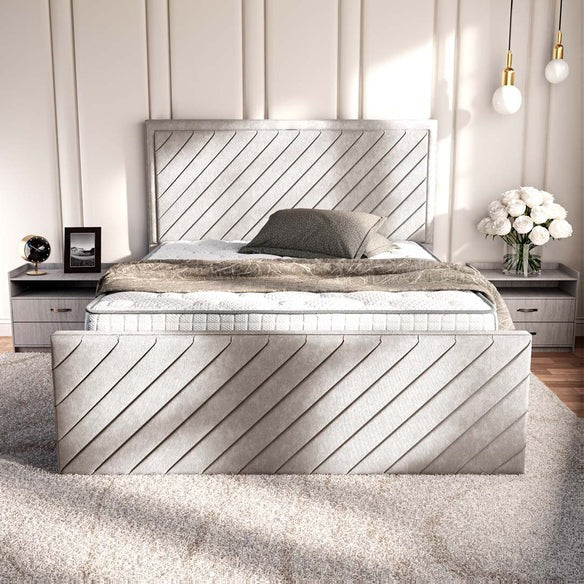 Oxford Upholstered Bed - Seal Grey Naples