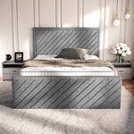 Oxford Upholstered Bed - Silver Chenille