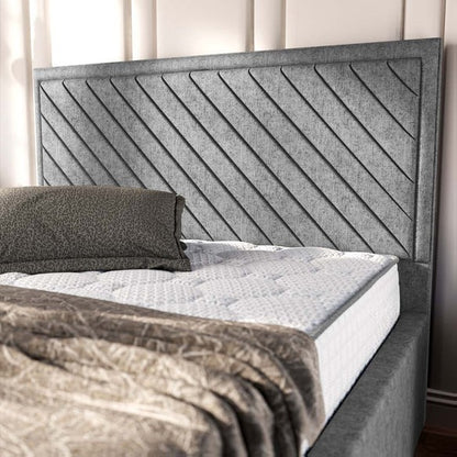Oxford Upholstered Bed - Silver Chenille