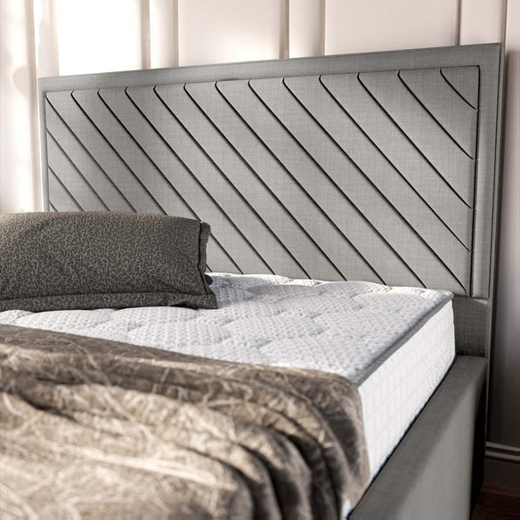 Oxford Upholstered Bed - Silver Linoso